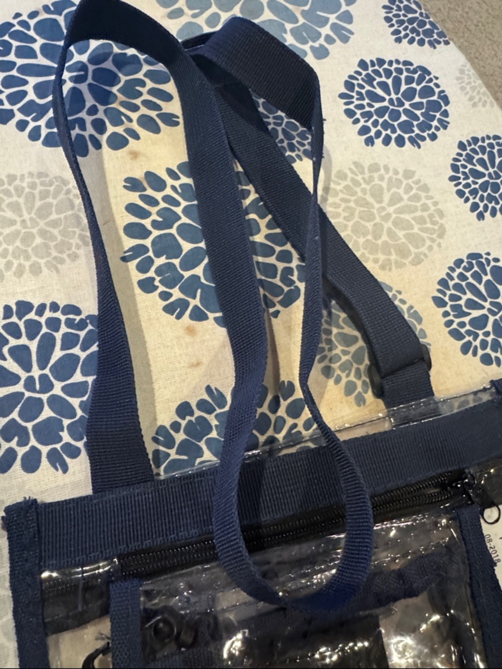 Clear Notre Dame IRISH Crossbody Bag with Navy Trim - Picture 3 of 5